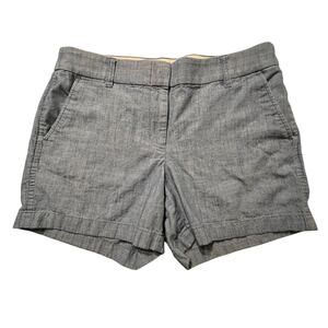 J.Crew Chambray Shorts Size 8  Blue Cotton Lightweight